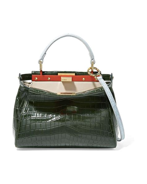 fendi green croc bag|Peekaboo Mini .